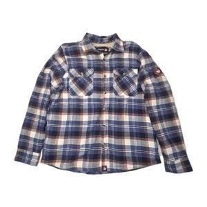 Canada Weathergear Blue & Red Checkered Flannel Jacket/ Shirt Fleeced Lined Sz L